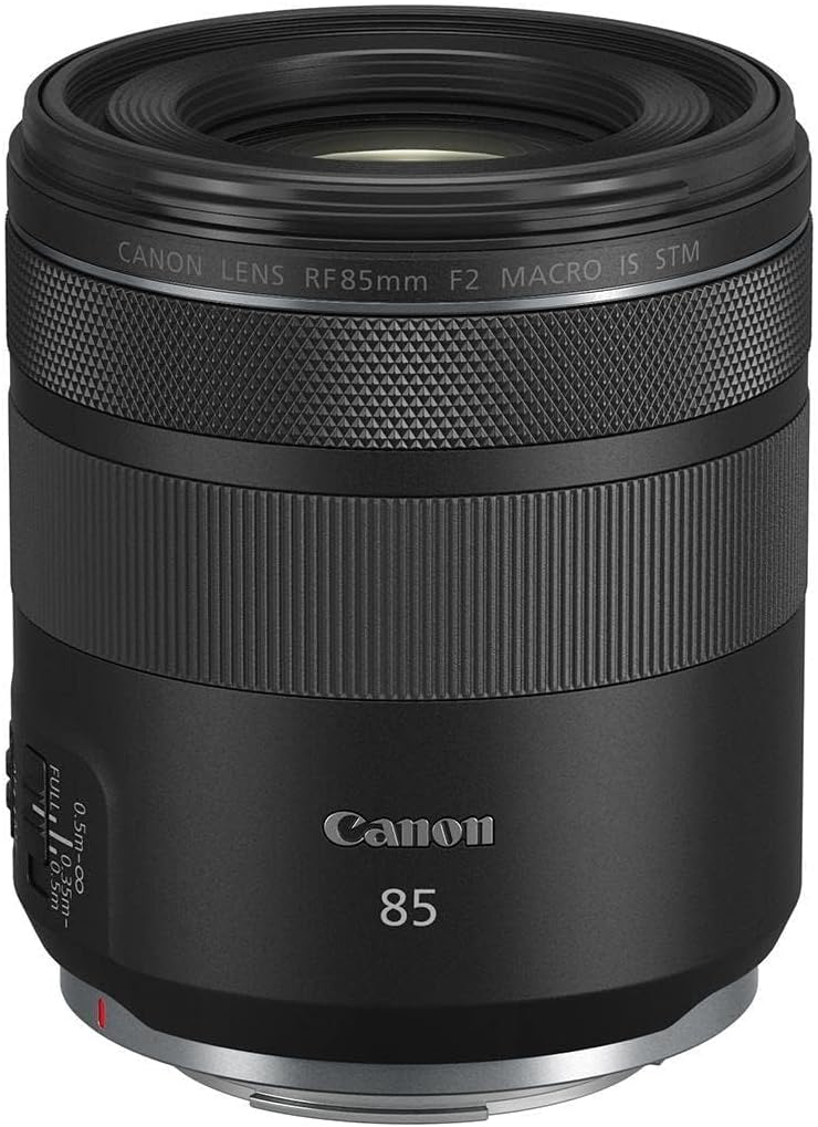 Canon RF 85mm F2 Macro is STM, Compact Medium-Telephoto Black Lens (4234C002)