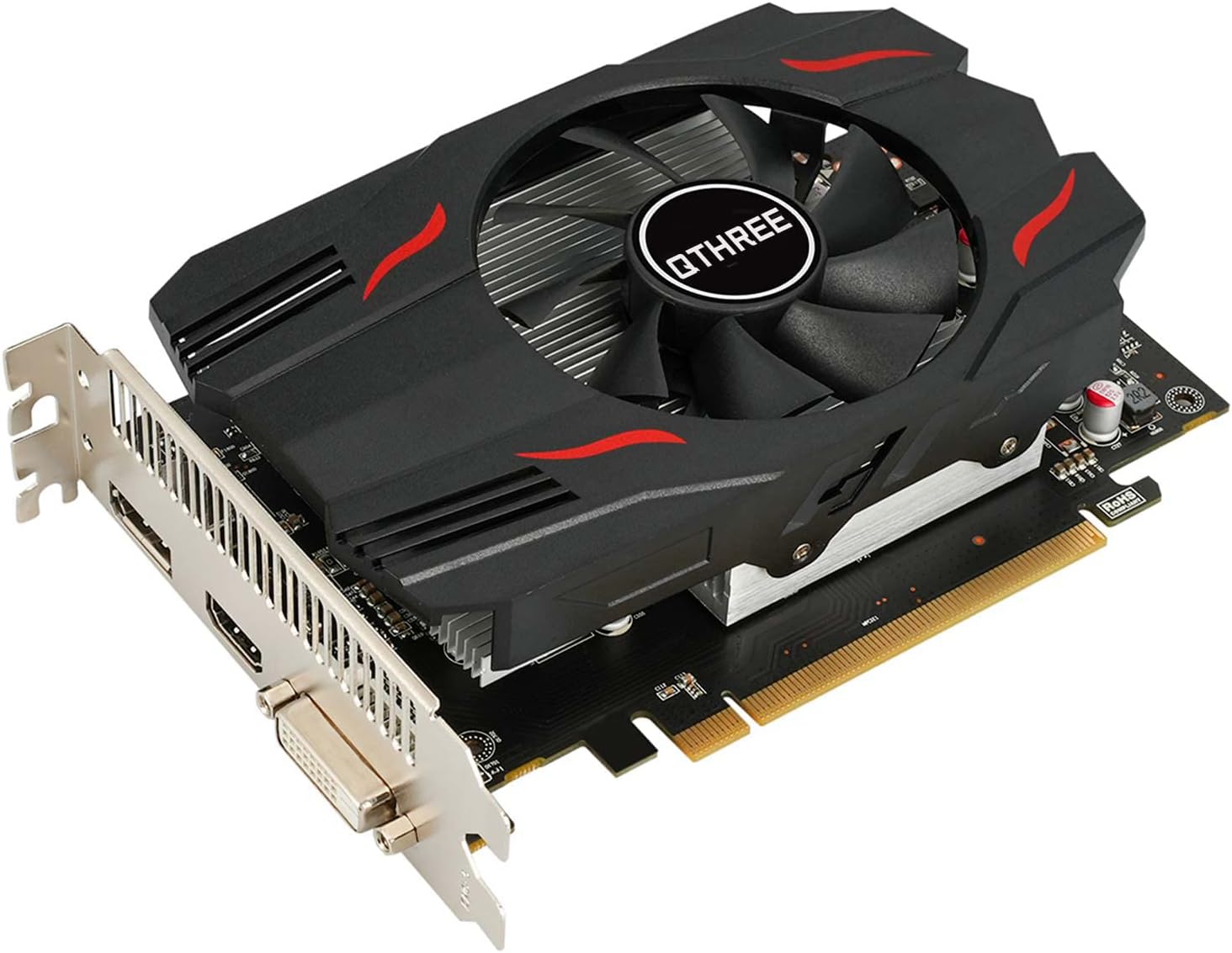 QTHREE AMD Radeon RX 550 Graphics Card,4GB,GDDR5,128-Bit,PC Video Card for Gaming,PCI Express 3.0 X8,DirectX 12,DisplayPort,HDMI,DVI-D