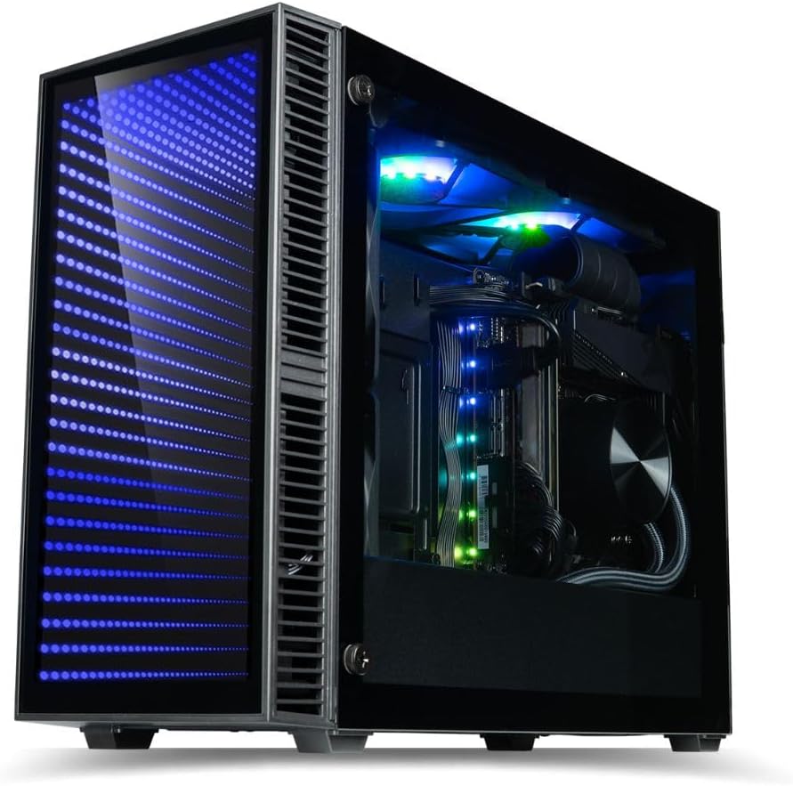 Continuum Mini Gaming Desktop – NVD GeForce RTX 4060 Ti 8GB, Intel 12-Core i7-12700KF CPU, 32GB DDR5 RAM, 1TB Gen4 NVMe SSD, WiFi 6, Windows 11 – Tiny Liquid Cooled RGB Gamer Computer