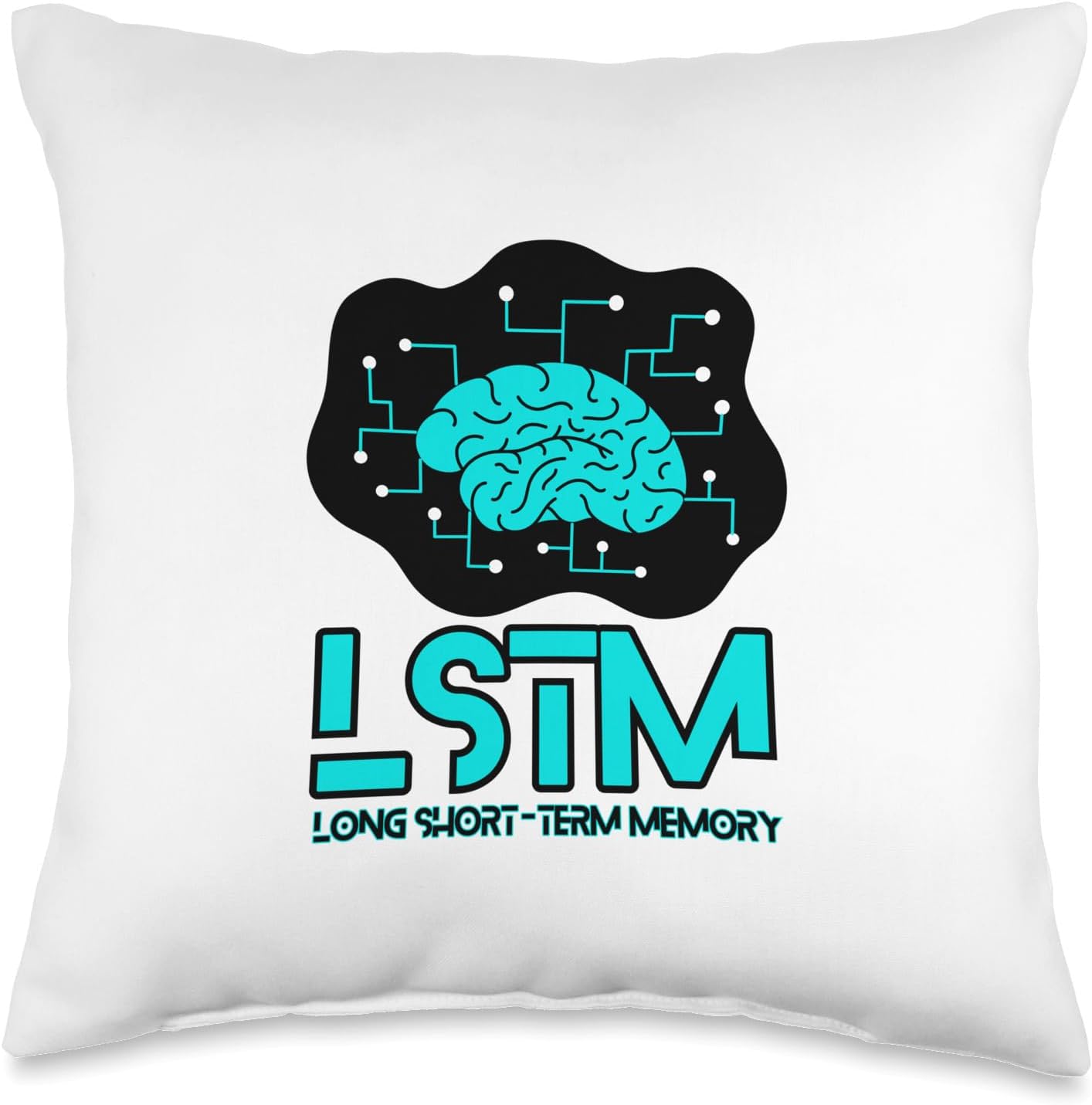 LSTM Neural Network Deep Learning Artificial Intelligence RNN Throw Pillow, 16×16, Multicolor