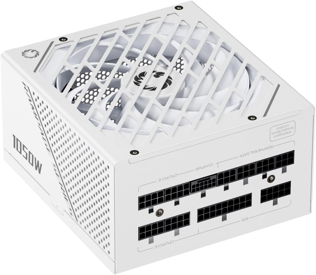 GAMEMAX Rampage Series 1050W ATX 3.1 & PCIe 5.1 80 Plus Platinum Certified Fully Modular Power Supply, 135mm F.D.B Fan, 105°C Japanese Caps, 10 Year Warranty, GX1050, White