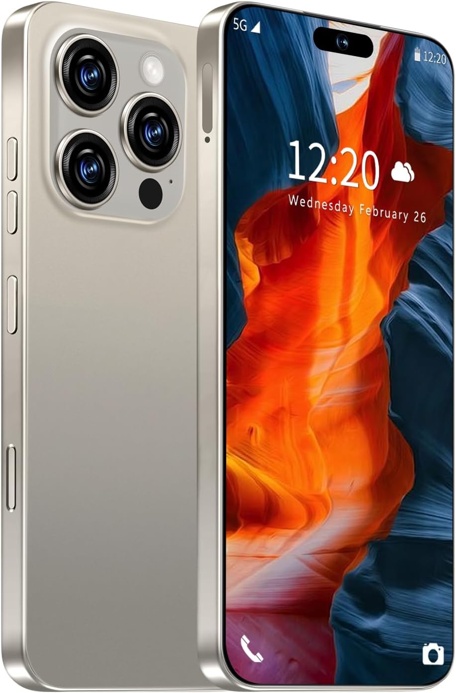 16 PROMAX Unlocked Phone, 8+256GB Smartphone, Android 13.0, Long Battery Life 7000mAh, 6.99“ HD Screen with 128GB Memory Card, Face ID/Dual SIM/5G/Fingerprint Lock/Photos/GPS (Grey)