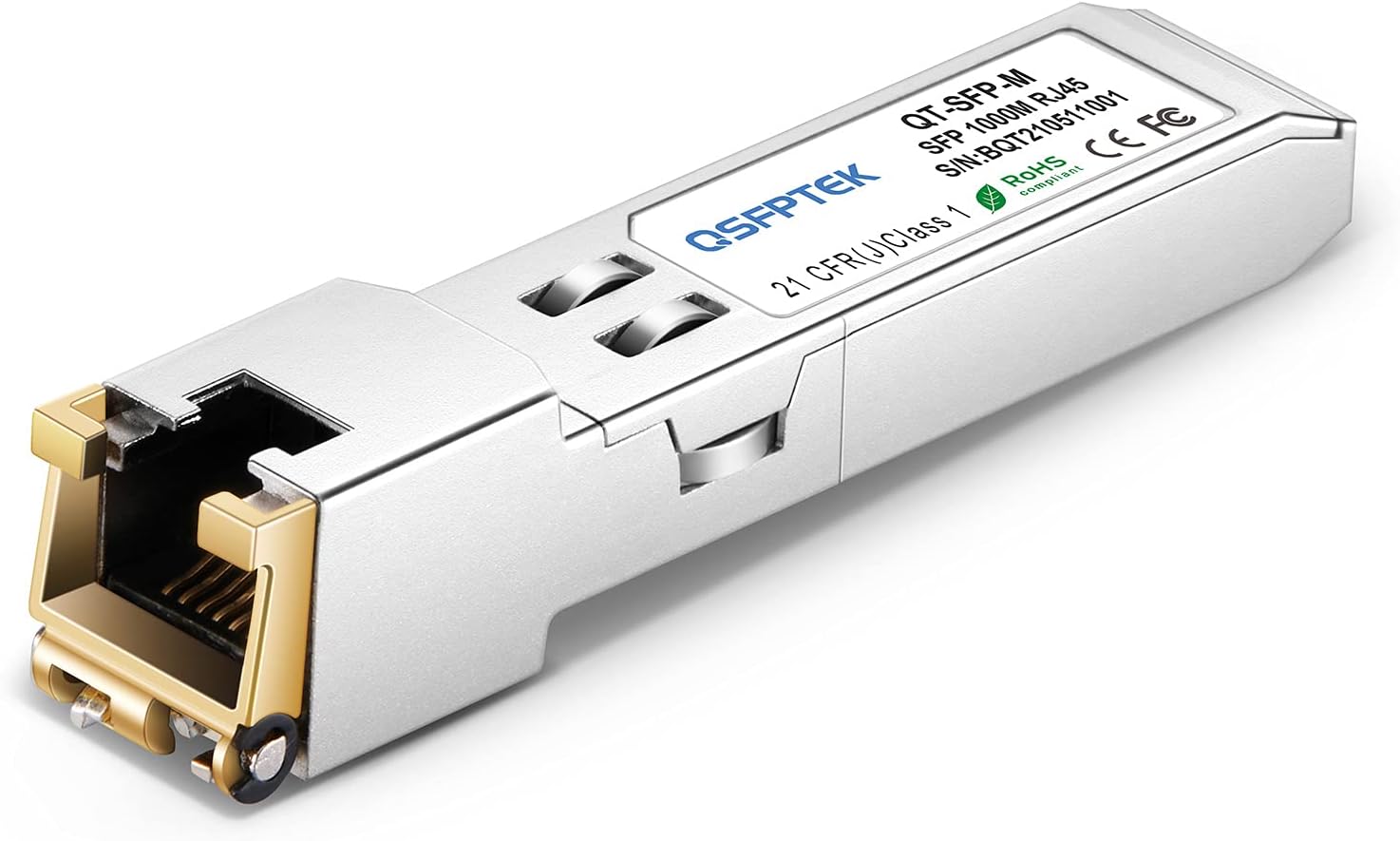 1000BASE-T SFP to RJ45, 1.25G SFP-T Gigabit SFP Copper RJ45 Module Mini GBIC Transceiver for Ubiquiti UF-RJ45-1G, Supermicro, Netgear, Broadcom, Other Open Switches, up to 100m