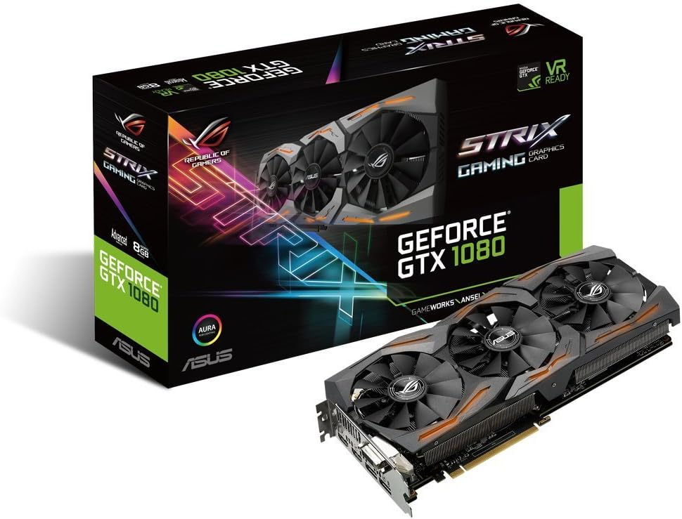 ASUS GeForce GTX 1080 8GB ROG Strix Graphics Card (STRIX-GTX1080-A8G-GAMING) (Renewed)