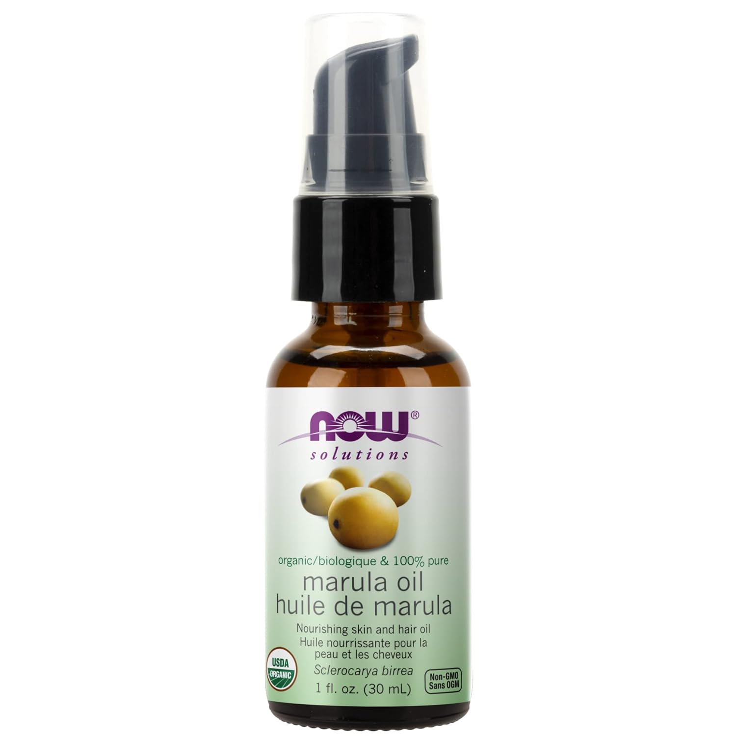 NOW Foods Solutions, Organic Marula Oil, Skin Hydrating and Nourishing, 100% Pure, 1-Ounce