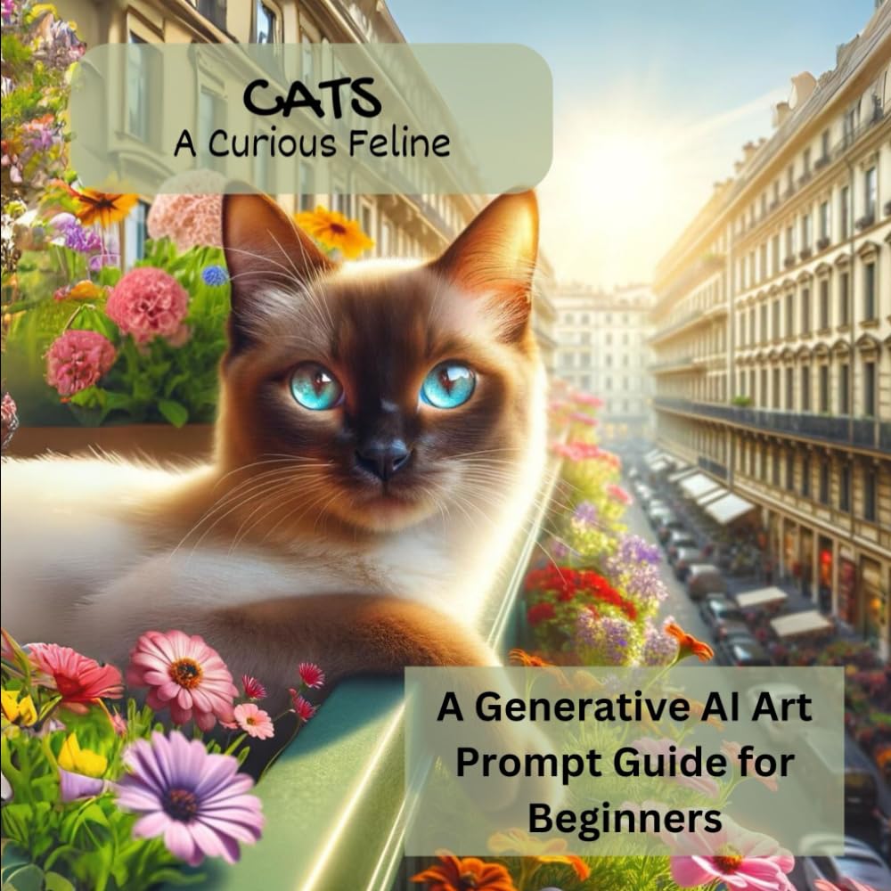 Cats: A Curious Feline: A Generative AI Art Prompt Guide for Beginners