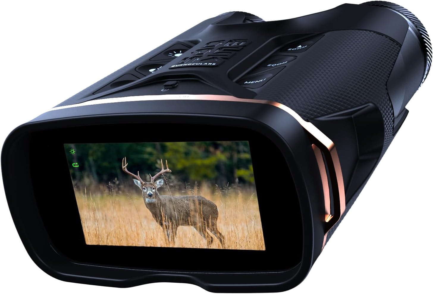 Buknocular Primetime Viewer with Primetime Color Vision, Low Light Enhancing Technology, 4K HD Video, 1-5x Digital Zoom, 2.95 inch HD Viewfinder, Digital Binocular