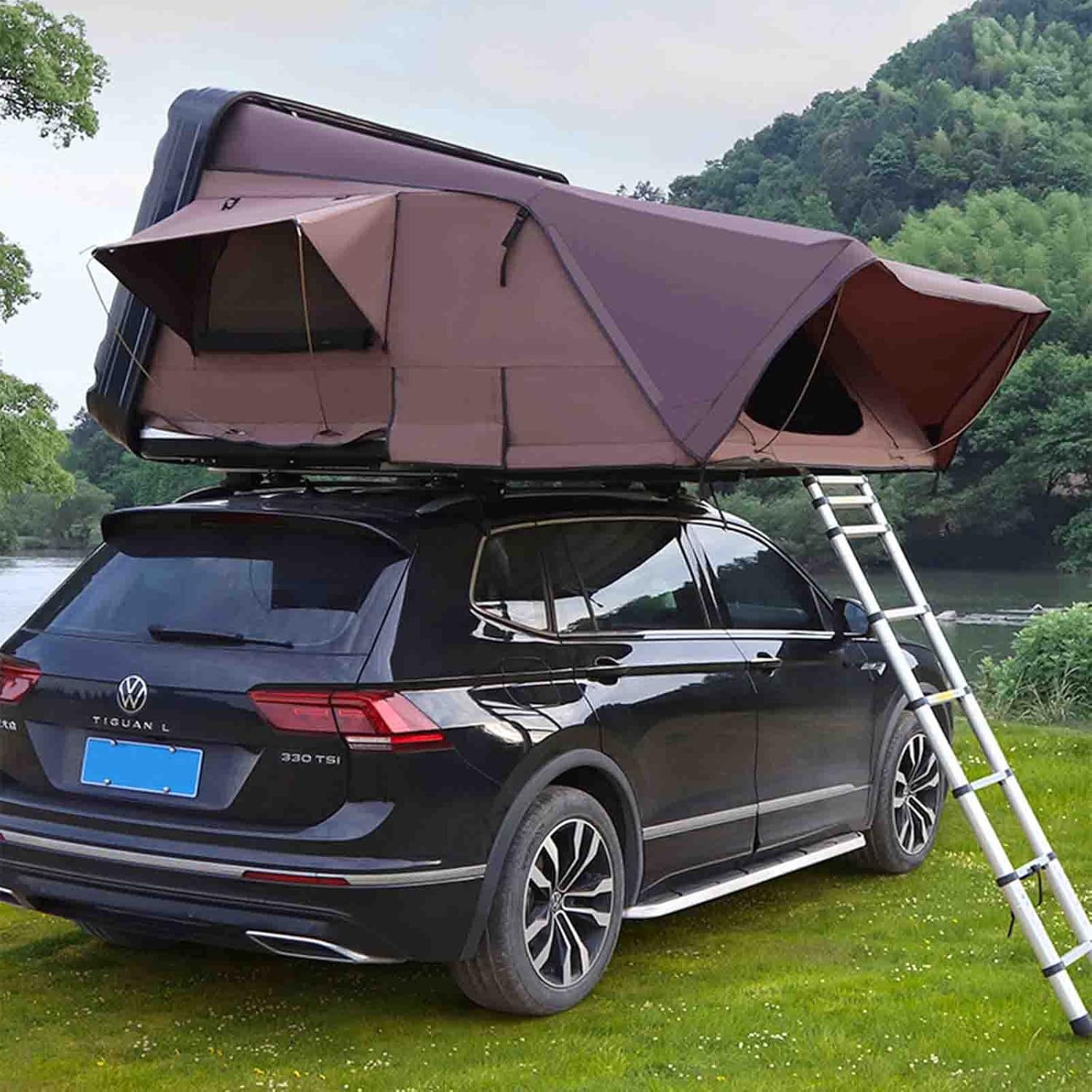 Roof Tent Outdoor Rollover Folding Automatic Quick Opening Rainproof Aluminum Alloy Self-Driving Car Tent