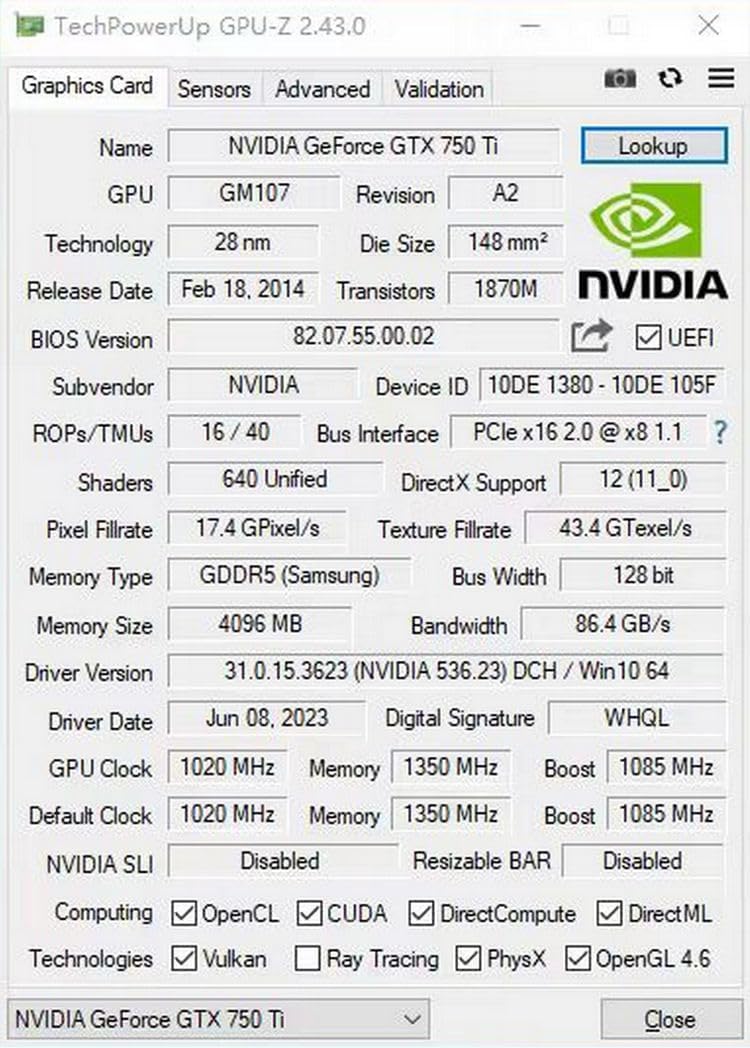 Nvidea GeForce GTX 750 Ti Graphics Card, Faster Than RX 550, GT1030, 4X Than GT 730, 7X Than GT 710, 4GB GDDR5 128-Bit PCI Express 3.0×16 DirectX 12 CUDA 640, Black