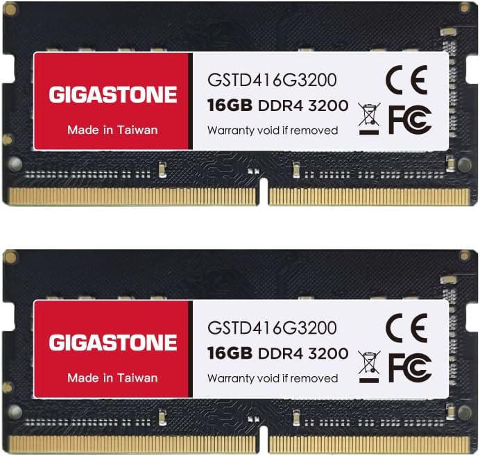 【DDR4 RAM】 GIGASTONE 32GB Kit (2x16GB) DDR4 3200MHz (2933MHz or 2666MHz) PC4-25600 (PC4-23400, 21300) CL22 1.2V SODIMM 260 Pin Unbuffered Non ECC High Performance Notebook Laptop Memory Upgrade