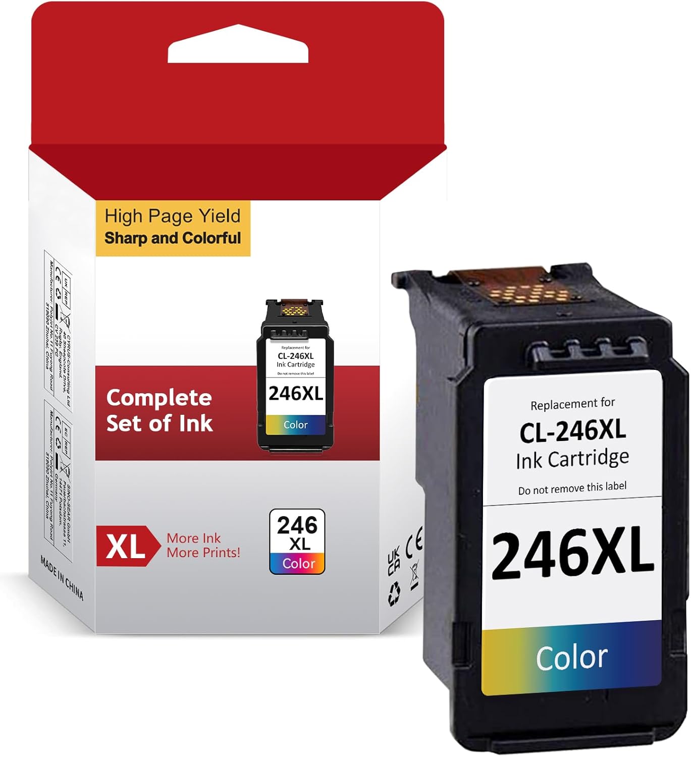 246XL Color Ink Cartridge, ATOPINK Remanufactured Ink Cartridge 246 XL High Yield, Replacement for Canon CL-246XL 246 244 (Color) Ink for Pixma MG3022 MG2520 MG2525 TR4520 TR4522 MX492 MG2922 Printers