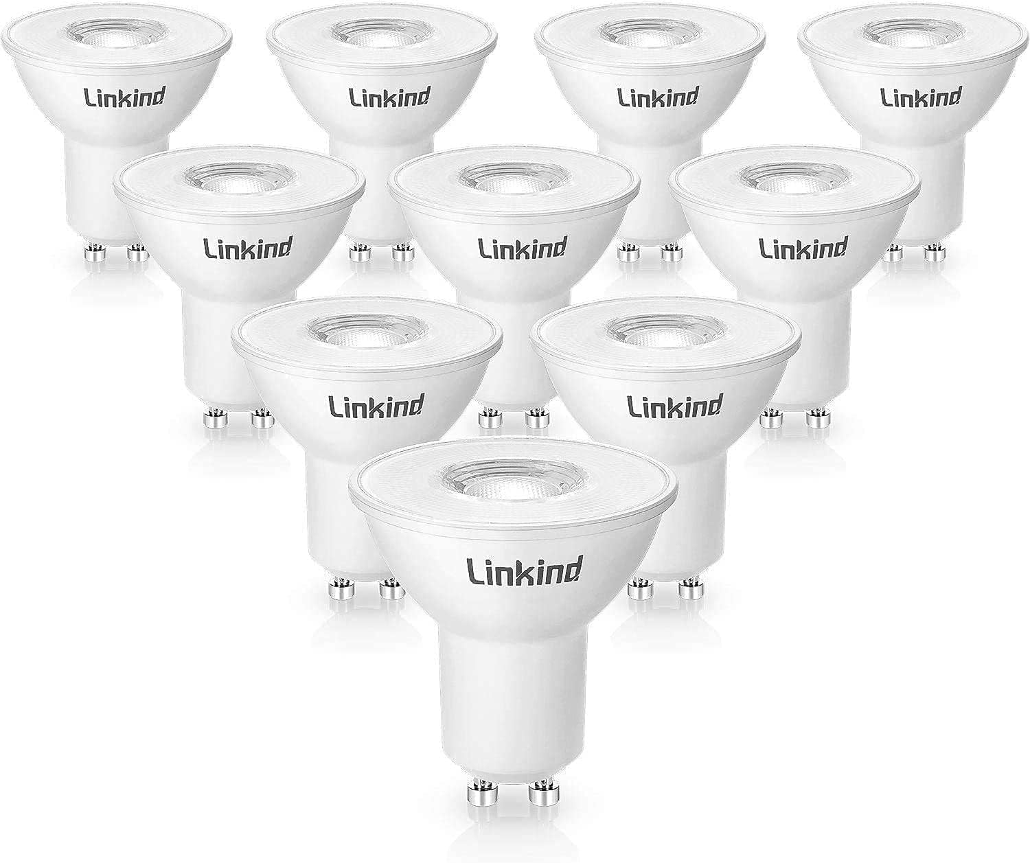 Linkind Bundle-2 Items 15-Pack (5-Pack & 10 Pack) 5000k Daylight White MR16 GU10 LED Bulbs Dimmable 50W Equivalent, 5W 530 Lumens, Track Light, Recessed Lighting, UL Listed