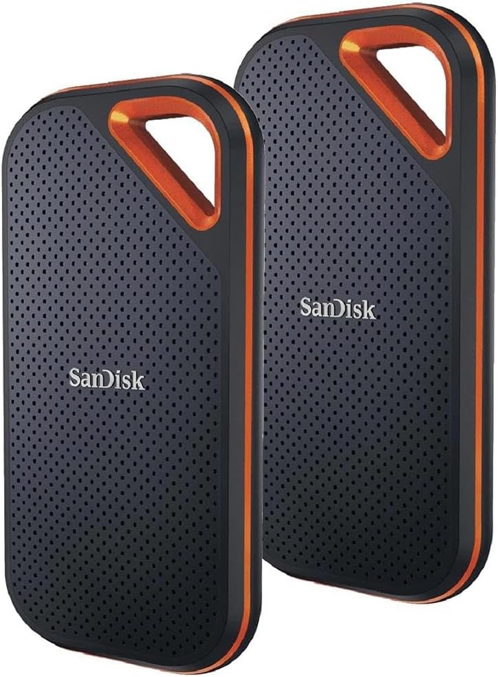 SanDisk Extreme PRO Portable 4TB USB 3.2 Type-C External SSD V2, 2-Pack