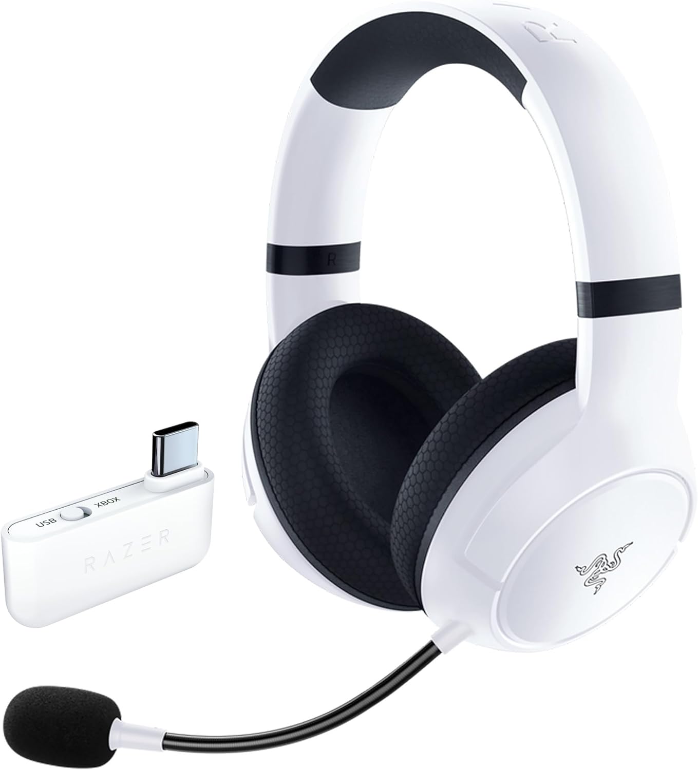 Razer Kaira HyperSpeed Wireless Gaming Headset for Xbox Series X|S, Xbox One, PC: TriForce 50mm Drivers – HyperClear Cardioid Mic – Low Latency Bluetooth – Up to 30 Hour Battery Life – White