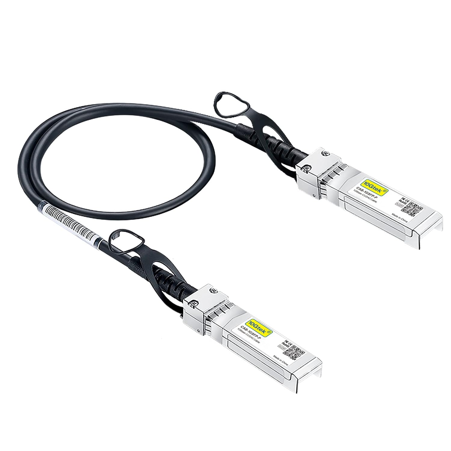 10Gtek 1.25G SFP DAC Twinax Cable – Gigabit Passive Direct Attach Copper Twinax SFP Cable for Cisco SFP-1GBASE-CU0.3M, Ubiquiti UniFi, Fortinet, Netgear, TP-Link and More, 0.3-Meter(0.98ft)