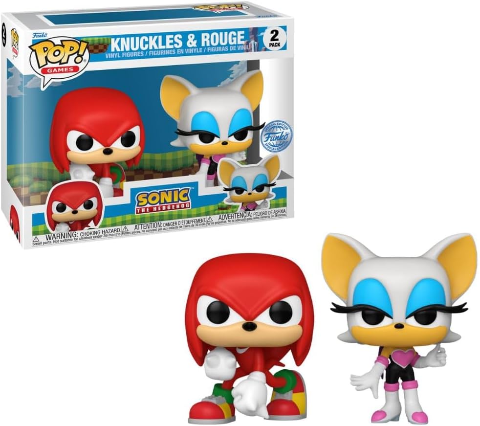 Funko Pop! Games: Sonic – Knuckles and Rouge 2pk (Exc), Collectable Vinyl Toy Figure – 77477