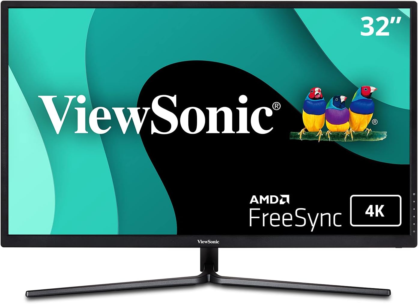 ViewSonic VX3211-4K-MHD 32 Inch 4K UHD Monitor with 99% sRGB Color Coverage HDR10 FreeSync HDMI and DisplayPort, Black