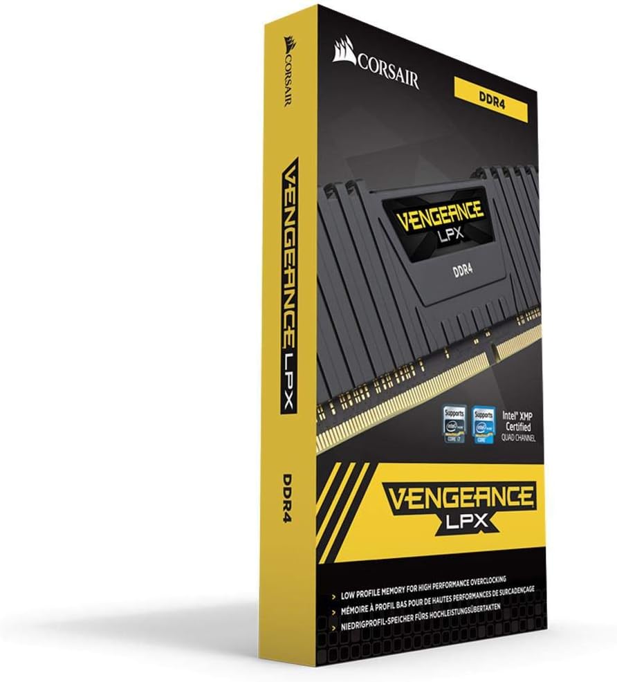 Corsair Vengeance LPX 8GB (1x8GB) DDR4 3200 (PC4-25600) C16 Optimized for AMD Ryzen – Black