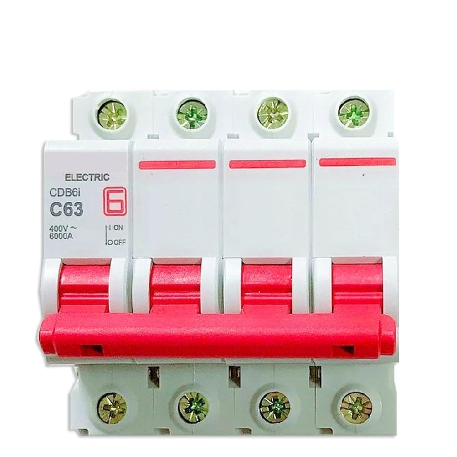 CDB6i 4P Type C Miniature Circuit Breaker MCB CDB6i 6KA 4P Type C 230V/400V 1A 2A 3A 4A 6A 10A 16A 20A 25A 32A 40A 50A 63A 1Pcs(10A)