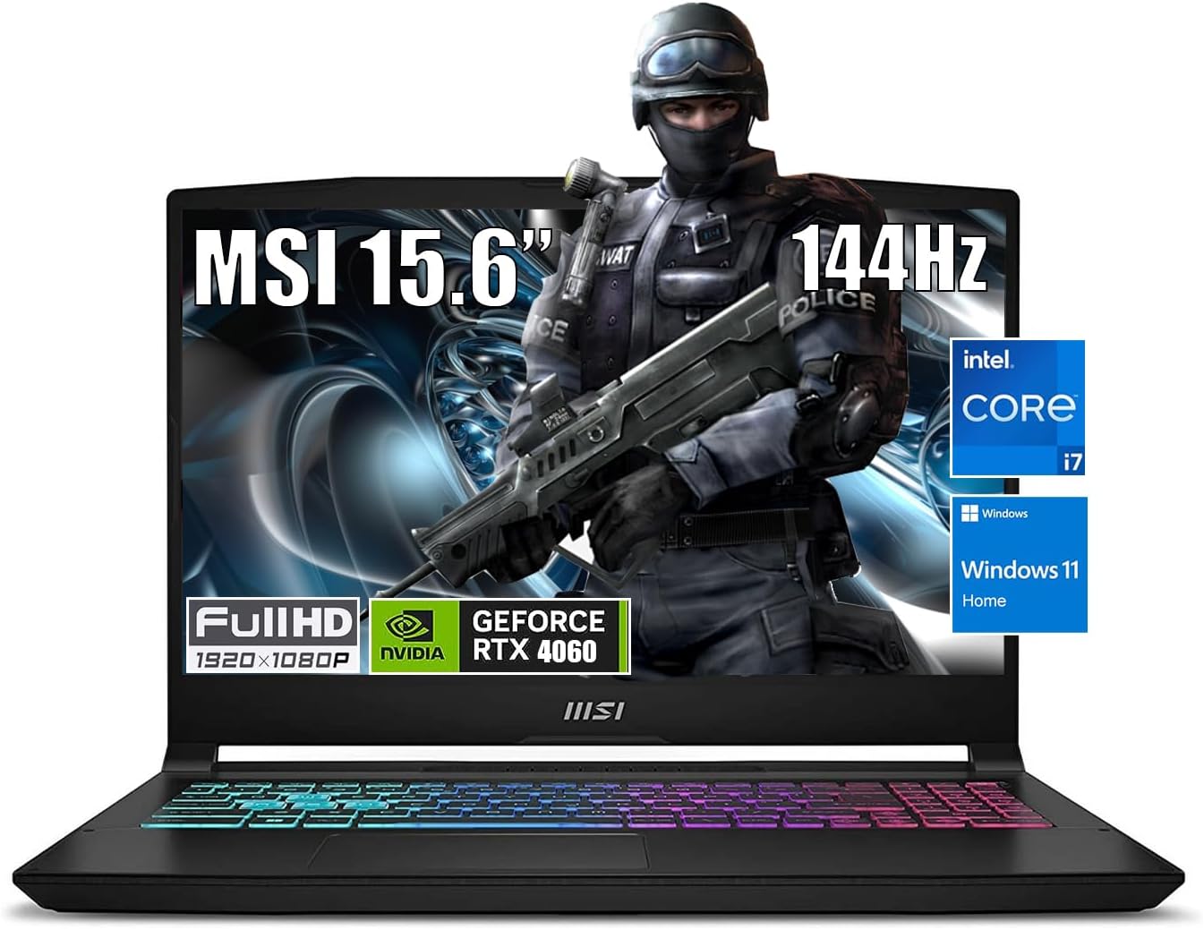 MSI Katana 15.6″ Gaming Laptop, Intel Core i7-13620H (Beats i9-12900H, up to 4.9GHz), 144Hz FHD, NVIDIA GeForce RTX 4060, 16GB DDR5 RAM, 1TB SSD, Backlit, Windows 11h, with 5ave Accessories Bundle