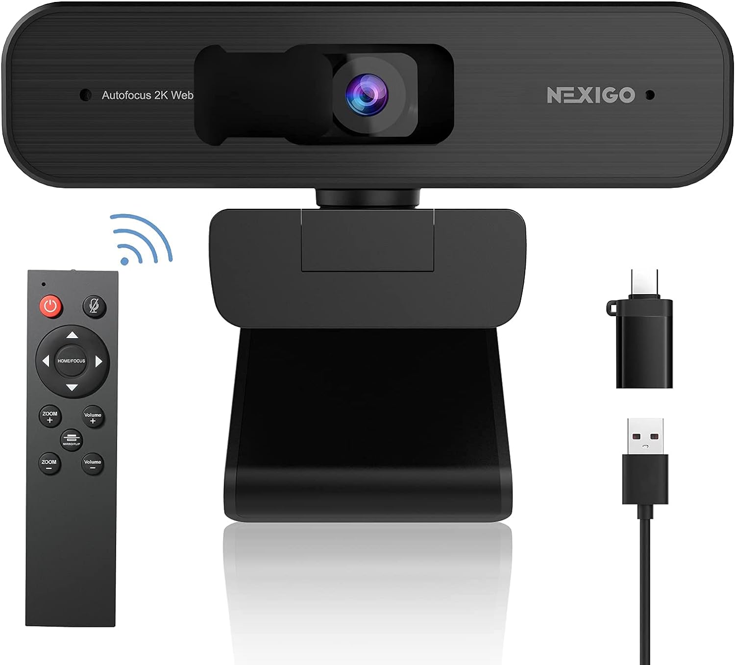 Zoom Certified, NexiGo N940P 2K Zoomable Webcam with Remote and Software Controls | Sony Sensor | 1080P@ 60FPS | 3X Zoom in | Dual Stereo Microphone, for Zoom/Skype/Teams/Webex (Black) (Renewed)