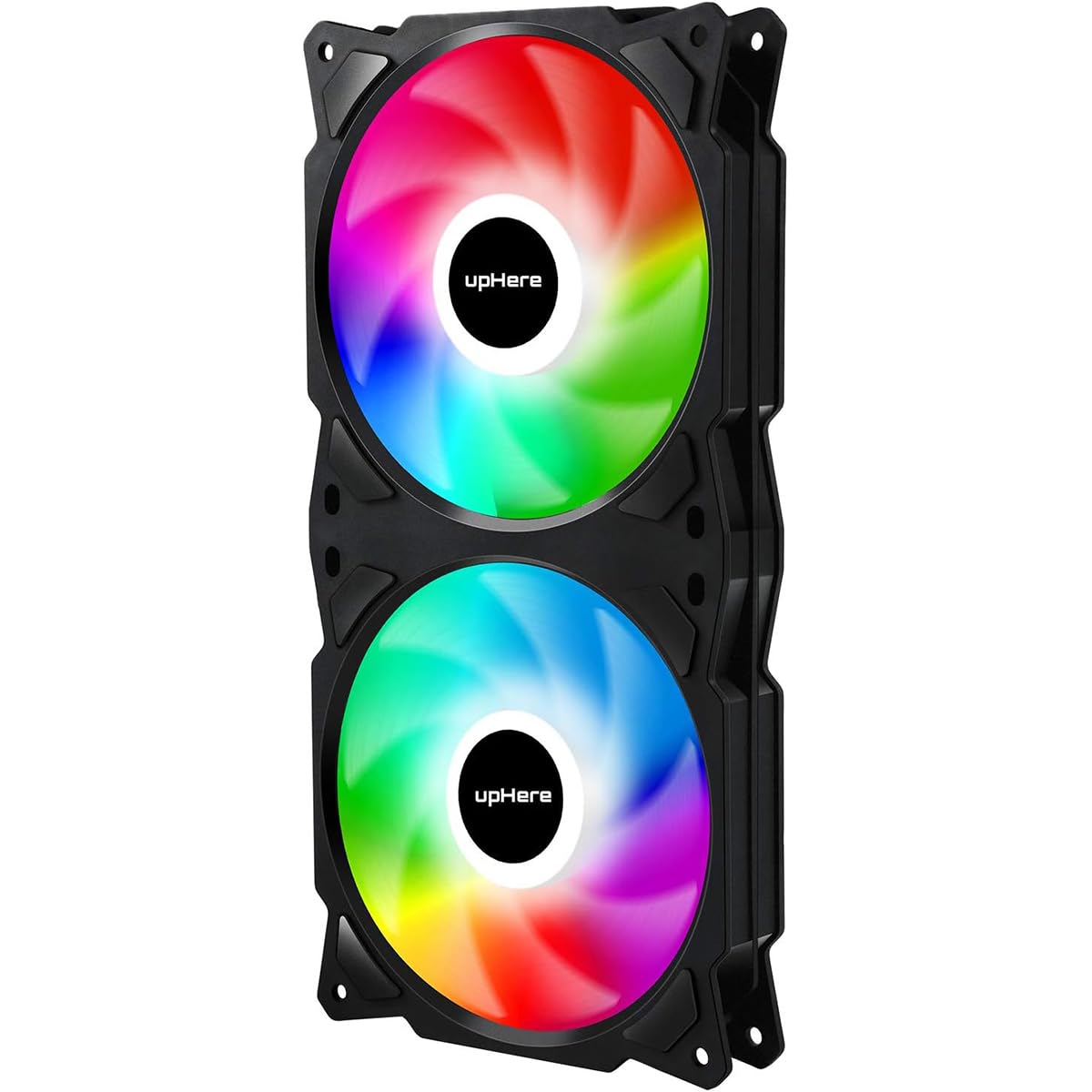 upHere PF2407 Addressable RGB 240mm AIO Square Frame Fan w/MB Sync/ – PWM Integrated Fan for PC Case and Liquid Cooling