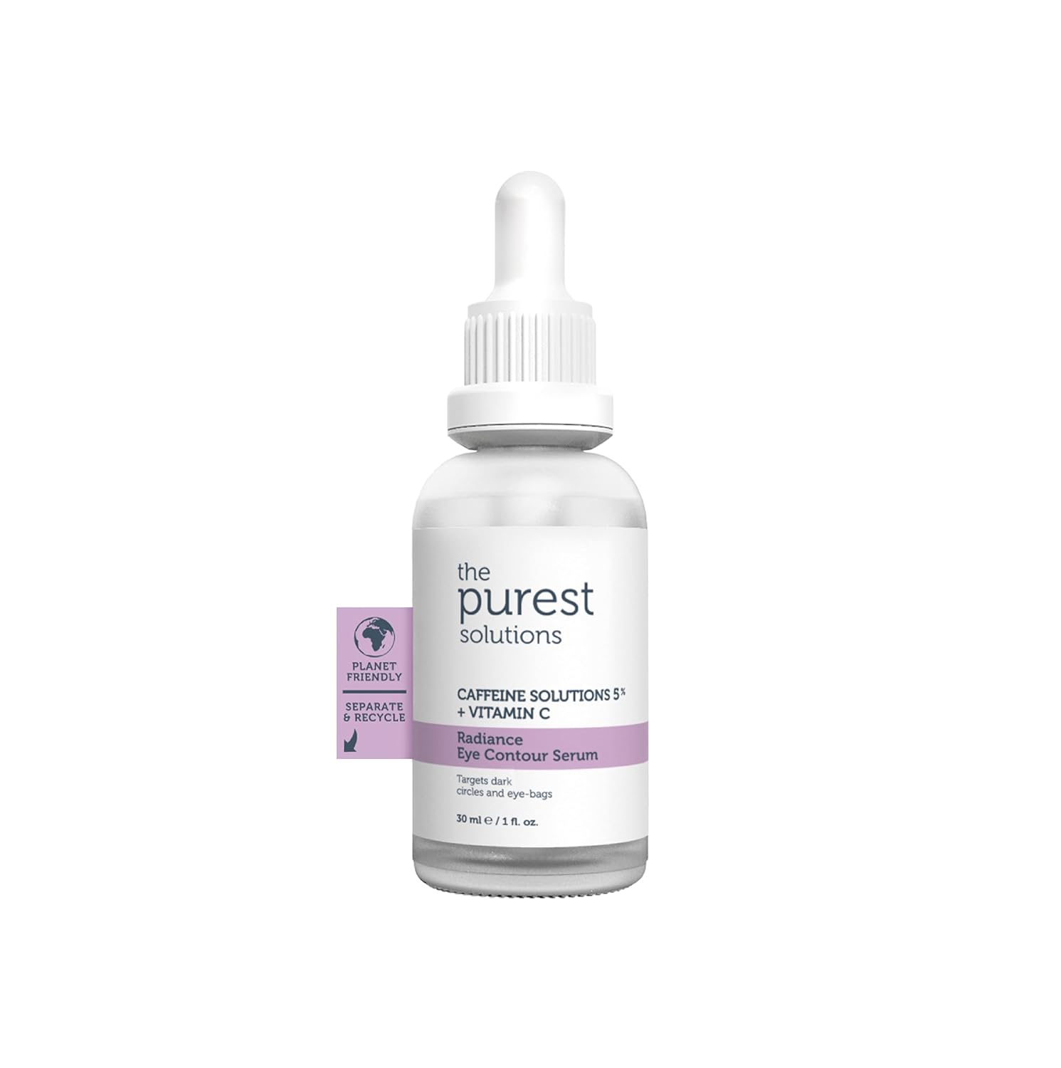 The Purest Solutions Radiance Eye Contour Serum (Caffeine Solutions 5% + Vitamin C) – Bright & Rested Appearance – Skin Tone Difference Reduction – Under-Eye Bag Care – Vegan | Cruelty Free (1 fl. oz)