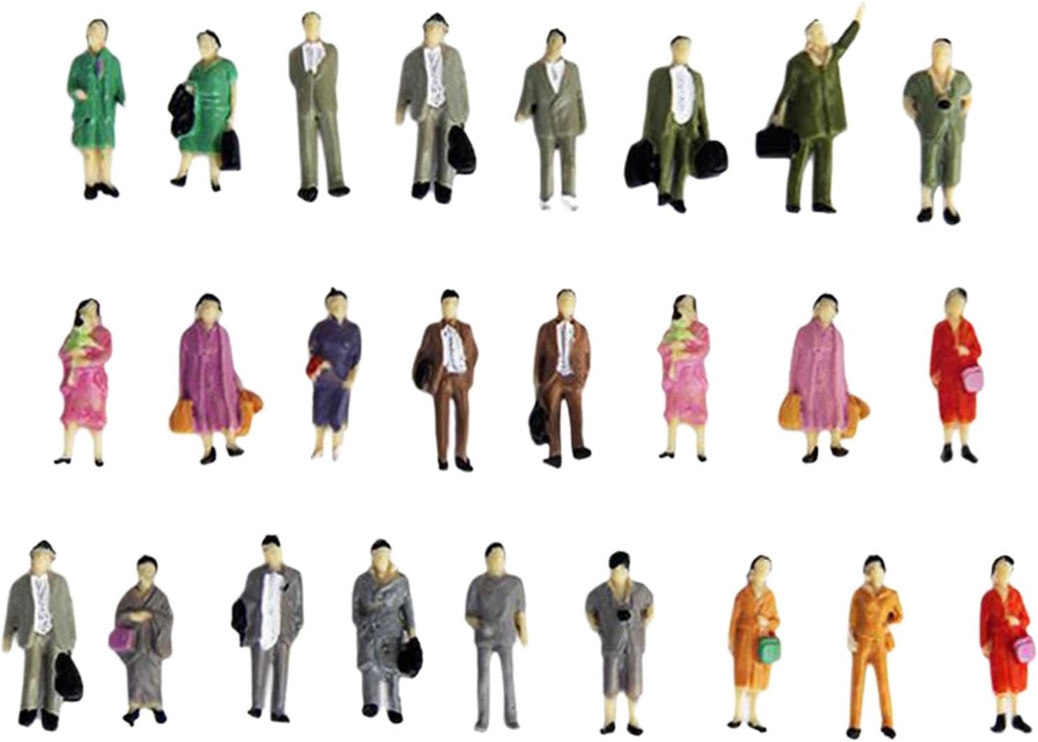 25Pcs HO Scale 1:87 Figures Different Poses Scenery People Model Train Park Street Passenger, Stand