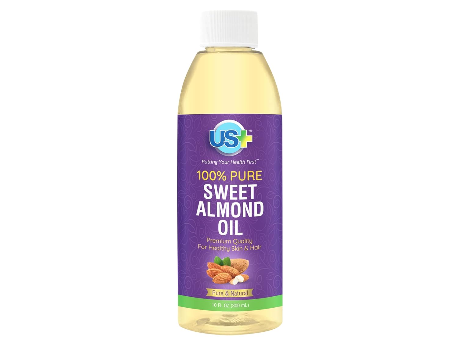 10oz 100% Pure Sweet Almond Oil – All-natural, Expeller-pressed, Hexane-free – Premium Quality for Healthy Skin & Hair