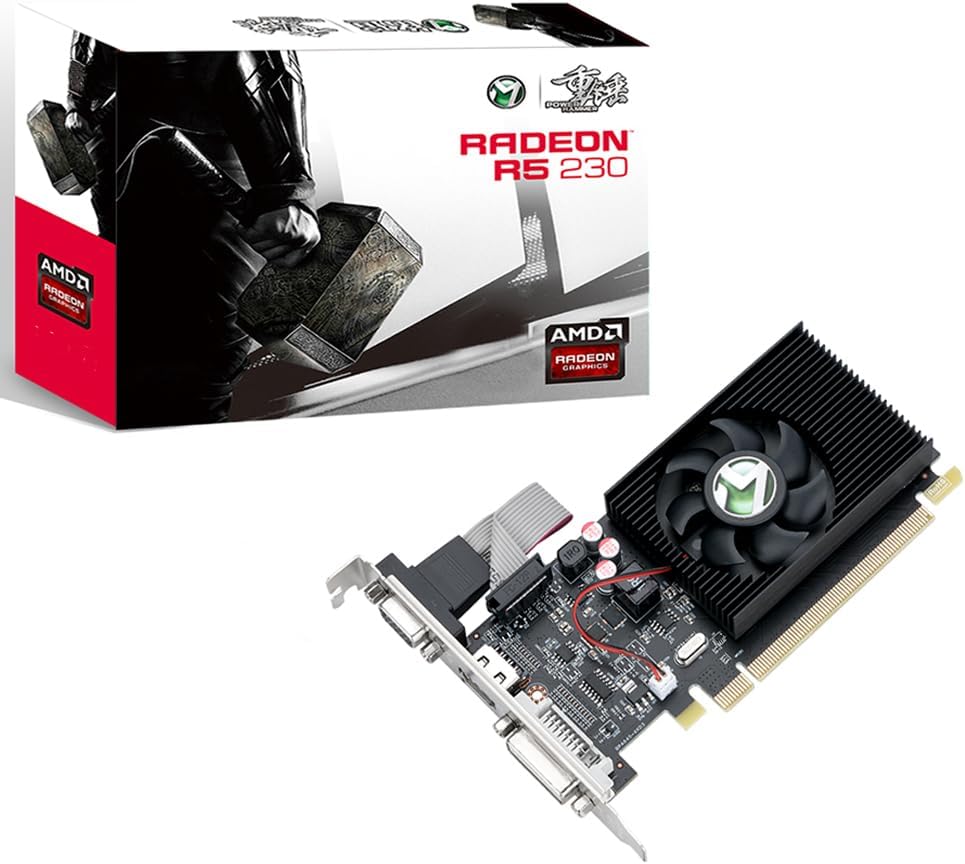 maxsun AMD R5 230 Computer Graphics Card, 2G GDDR3, HDMI VGA DVI Video Card ITX SFF Low Profile Ready GPU