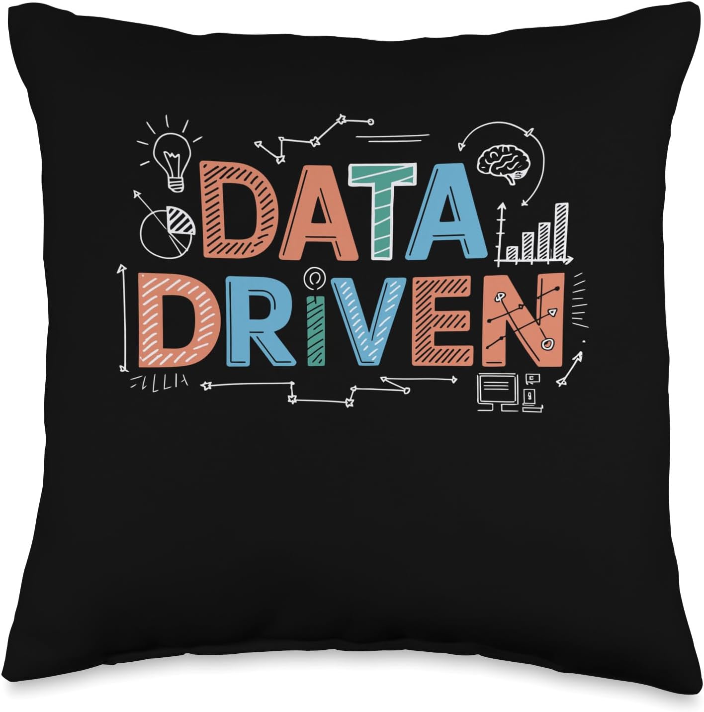 Data Driven, Statistician Data Science And Data Analyst Throw Pillow