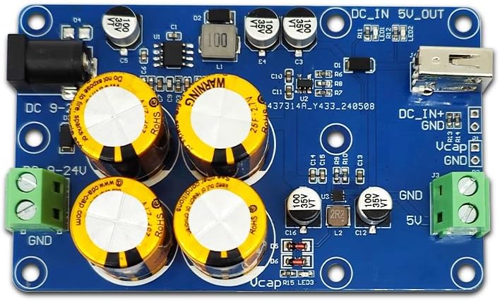 UPS Uninterruptible Power Supply Board for Raspberry Pi,DC9-24V Input 5V 3A Output Power-Off Preservation UPS Voltage Protection (4S)