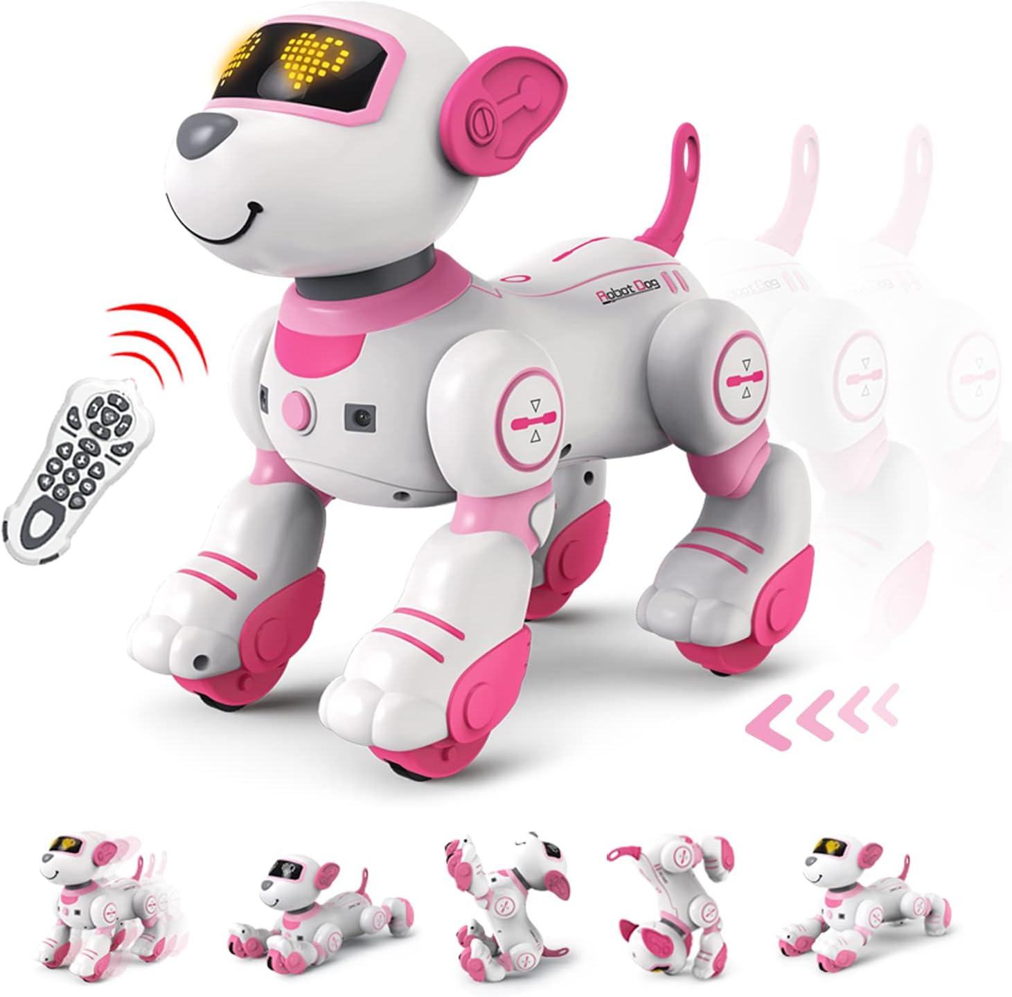 Robot Dog Toys for Girls Toys Interactive Robot Toy FollowMe Robot for Kids 5-7 Intelligent Remote Control Dog with Sing Dance AI Robotics for Kids Age 3 4 5 6 7 Chrismas Birthday Gifts Girls