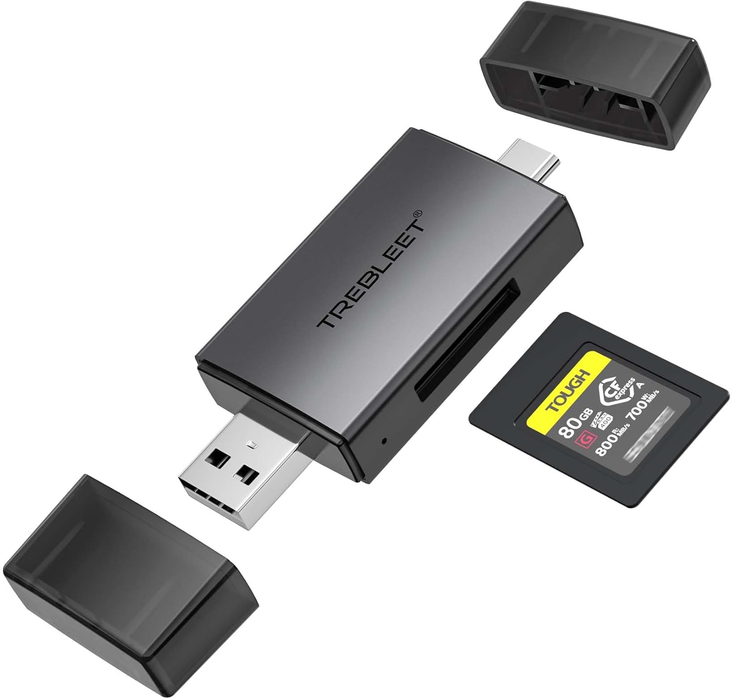 CFexpress Type A Card Reader, USB 3.2 Gen 2 10Gbps,USB-C& USB-A Port, Compatible with Sony Alpha 1/ Alpha a7S III/Alpha 7 IV A7M4/ FX3/ FX6