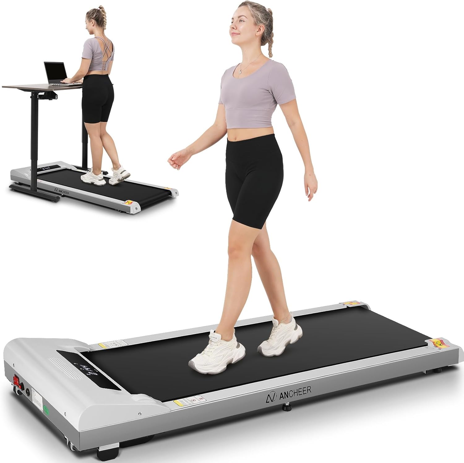 ANCHEER Walking Pad Treadmill, 3 in 1 Under Desk Treadmill 300 lb Capacity, 2.5HP Quiet Compact Treadmills for Home, Portable Electric Jogging Running Machine with Remote Control and LED Display