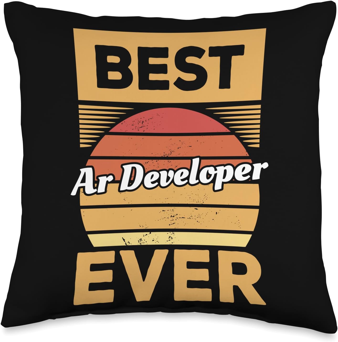 Vintage Best AR Developer Ever Augmented Reality Throw Pillow, 16×16, Multicolor