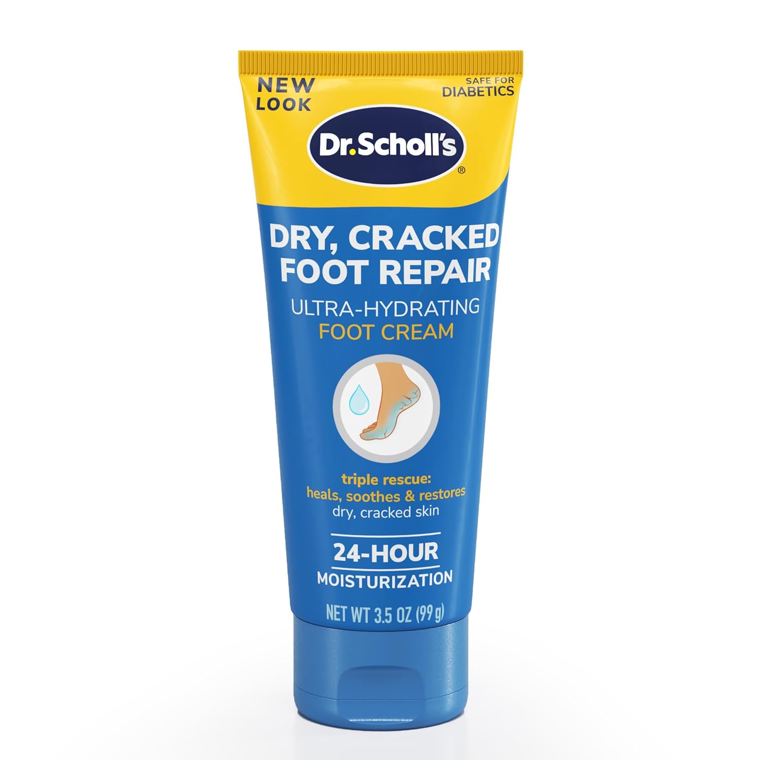 Dr. Scholl’s Dry, Cracked Foot Repair Ultra-Hydrating Foot Cream Moisturizer, 3.5 oz, Skin Care Foot Lotion with 25% Urea for Dry Cracked Feet, Heals and Moisturizes for Healthy Feet