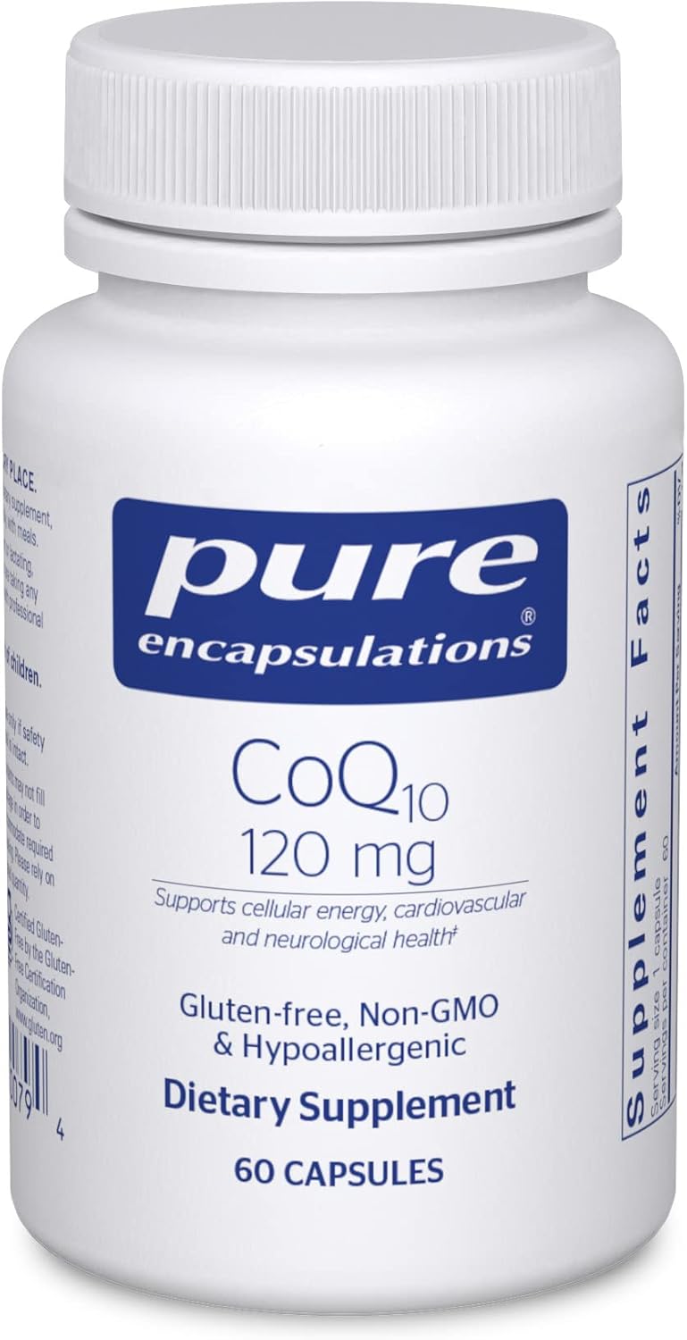 Pure Encapsulations CoQ10 120 mg – Coenzyme Q10 Supplement for Heart Health, Energy, Antioxidants, Brain & Memory Health – Cellular Health, Cognition & Cardiovascular Support* – 60 Capsules