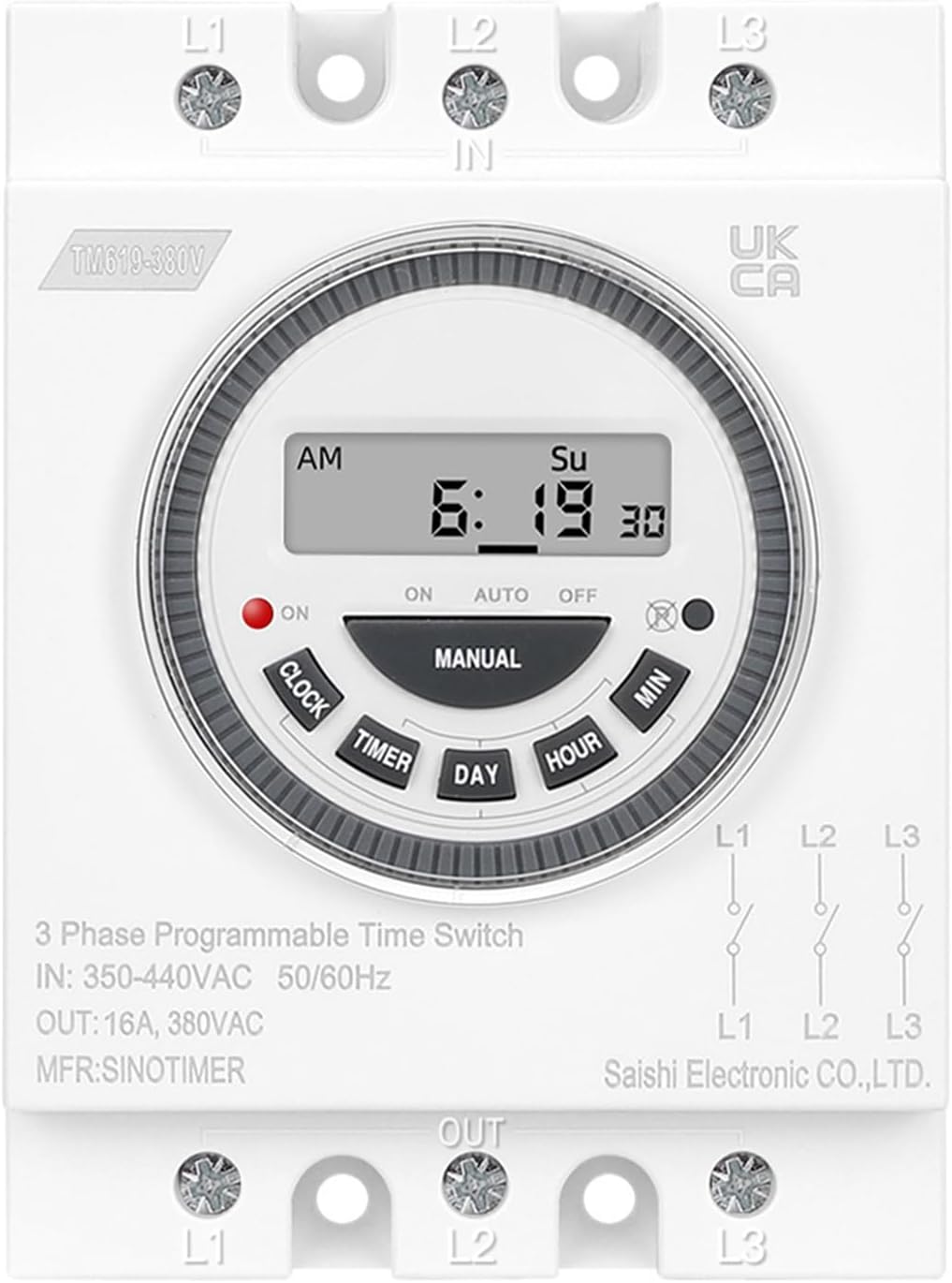 3 Phases Time Controller for Water Pumps with LCD Screen Covers 7 Day Programmable Timer Switches Time Relays