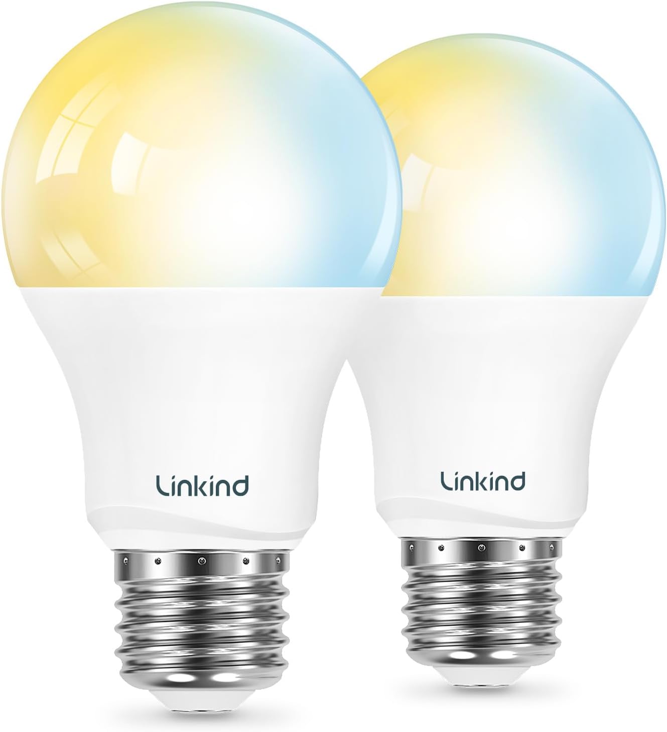 Linkind Alexa Light Bulbs, Soft White to Daylight Tunable (2700K-6500K), Smart Light Bulbs, Work with Alexa & Google Home, CRI>90, 2.4GHz Wi-Fi & Bluetooth LED, A19 E26, 800LM, 60W Equivalent (2-Pack)