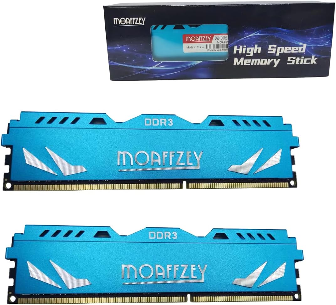 1600MHZ DDR3 RAM 16GB(2 * 8GB)(PC3-12800) XMP1.2 CL9 1.5V UDIMM PC Computer Desktop Memory Module Ram Upgrade Unbuffered Non-ECC Desktop Computer Memory