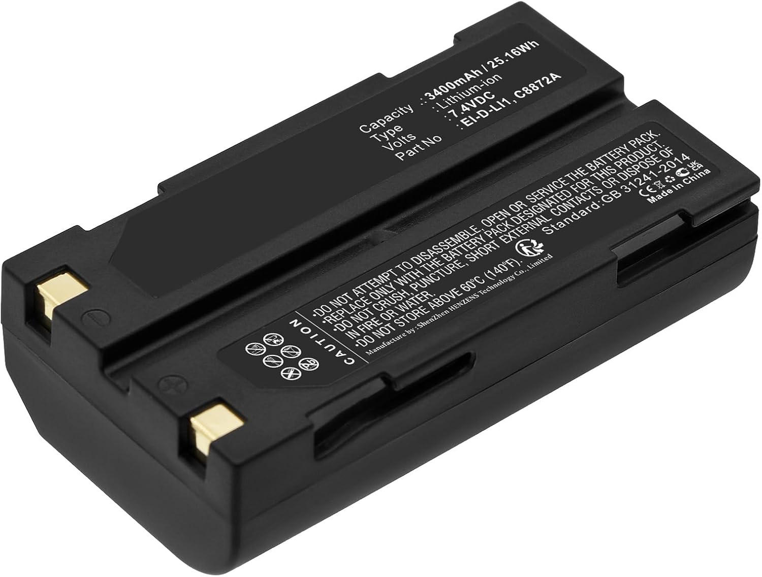 Synergy Digital Equipment Battery, Compatible with Hemisphere S320 GNNS Equipment, (Li-ion, 7.4V, 3400mAh) Ultra High Capacity, Replacement for Symbol 29518 Battery