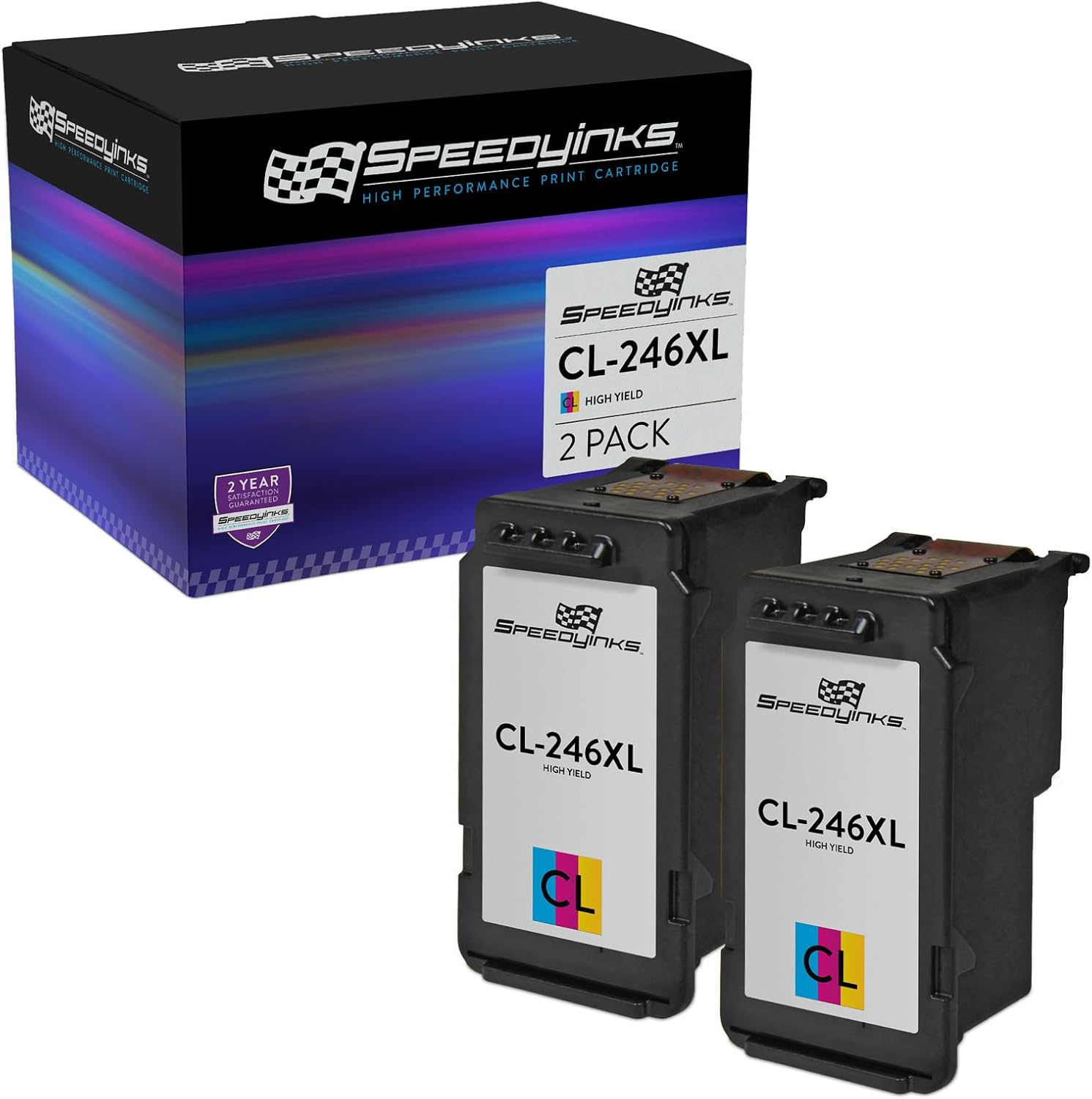 SPEEDYINKS Remanufactured Ink Cartridge Replacement for CL-246XL High Yield (Color, 2-Pack) Compatible w PIXMA iP2820 MG2520 MG2522 MG2920 MG2924 MX490 MX492 TR4550 TS302 TS3129 TS3320 and More