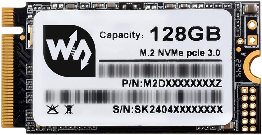 waveshare 128GB Solid State Drive, SK M2 NVME 2242, 3D TLC Flash Memory, High-Speed Reading/Writing, More Reliable & Durable-128GB