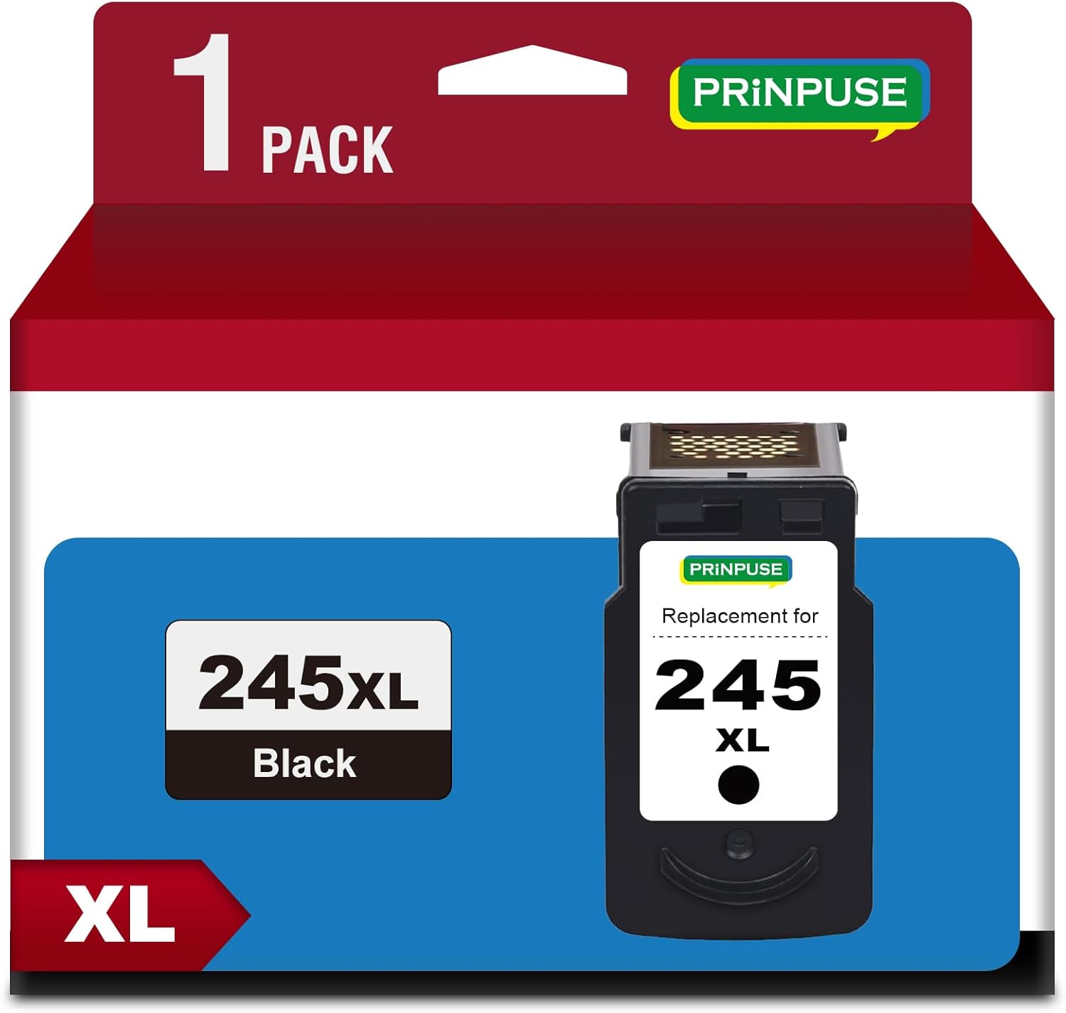 245XL Ink Cartridge Black Replacement for Canon Ink 245 XL Black Compatible for Canon 245 245XL for Canon Pixma MX490 MX492 MG2522 TR4522 TR4520 TS3122 TS3322 Printer