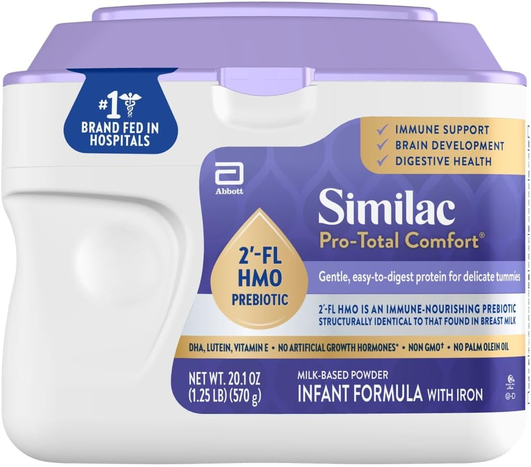 Similac Pro-Total Comfort®* Infant Formula With Iron, Gentle, Easy-to-Digest Formula, With 2′-FL HMO for Immune Support, Non-GMO, Baby Formula Powder, 20.1-oz Tub