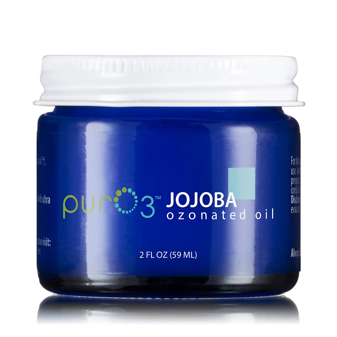 Pur O3 Fully Ozonated Jojoba Oil – Pure, Natural, Organic Ozonated Oil – Jojoba Oil Skin Care from Jojoba Ozonated, Oxygenated Jojoba Oil – Ozone Oil in a Glass Jar, 2 oz