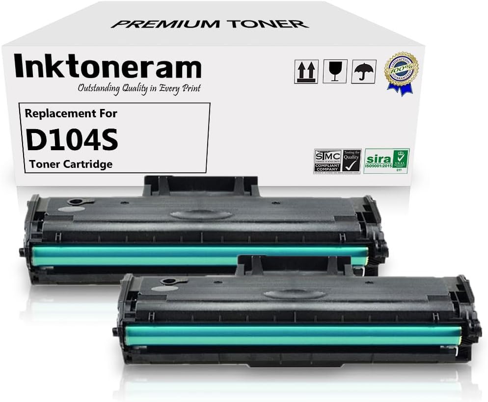 Compatible Toner Cartridges Replacement for Samsung D104S MLT-D104S MLTD104S ML-1865 ML-1865W SCX-3200 SCX-3200W SCX-3205 SCX-3205W ML-1660 ML-1660N ML-1665 ML-1670 ML-1675 (Black, 2-Pack)