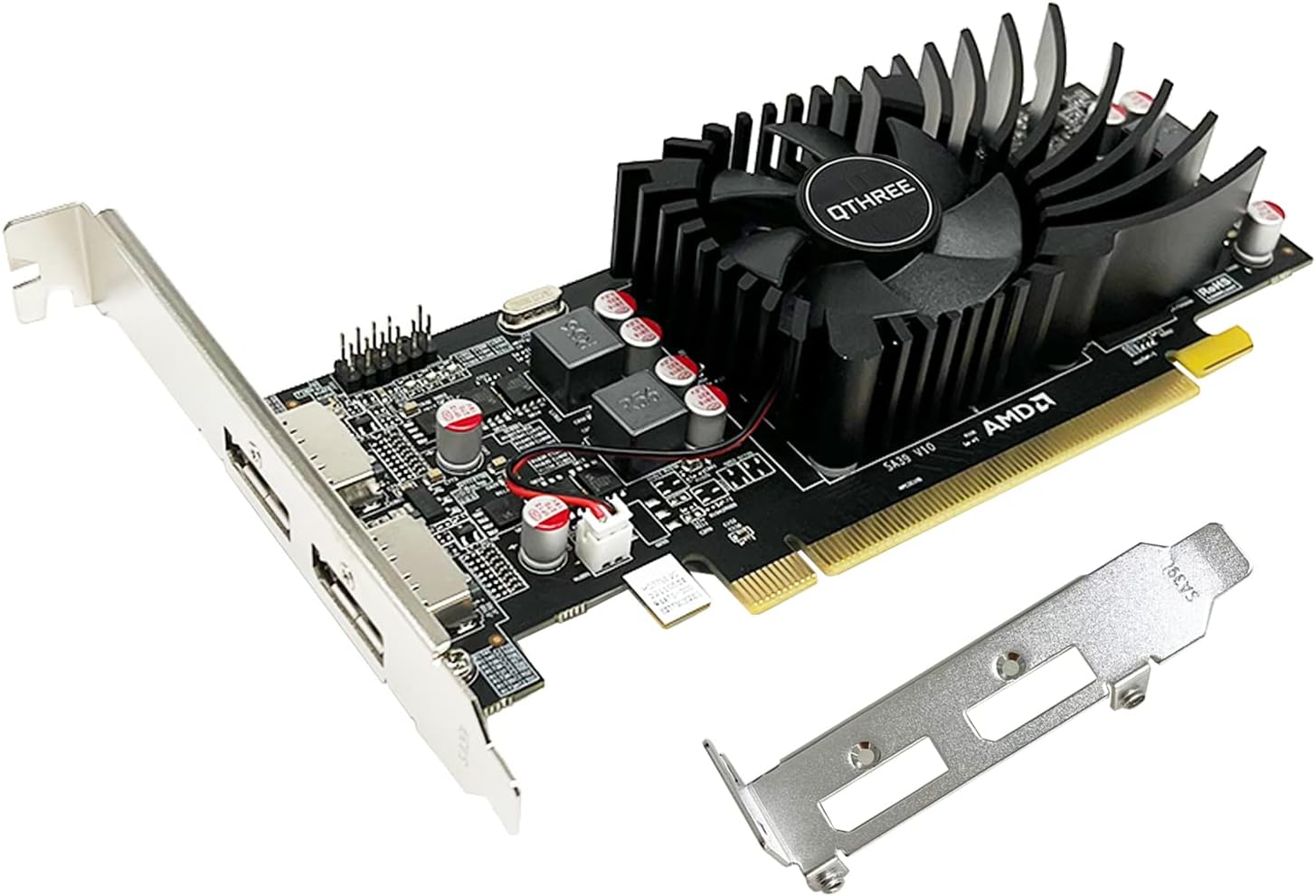 QTHREE Radeon HD 7750 Graphics Card,2GB,GDDR5,128 Bit,2X DisplayPort,Video Card for PC Gaming,Computer GPU,PCI Express x16,Low Profile