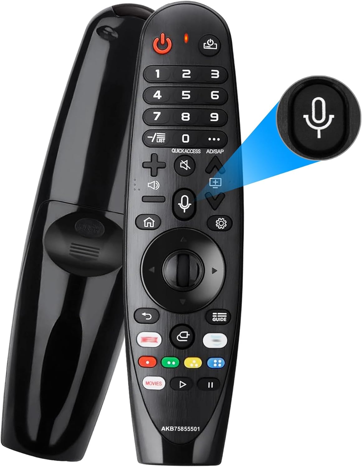 MR20GA AKB75855501 Universal Voice TV Remote Replacement for LG TV Remote Control, with Voice and Pointer Function, Compatible with All LG OLED QNED NanoCell Webos Smart TVs(Batteries Not Included)